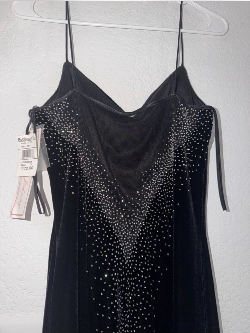 Vintage  Dave and Johnny black Beaded Evening Dress - Size 11/12 - Picture 6 of 10